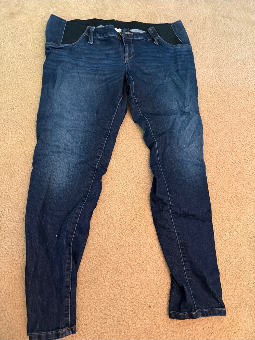 Maternity Dark Blue Stretch Waist Skinny Jeans